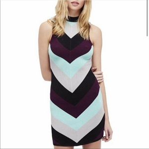 NEW Free People I Got You Chevron Striped Bodycon Sleeveless Knit Dress Medium